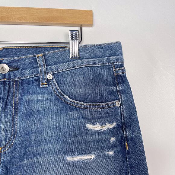 Rag & Bone Womens 28 Cut Off Denim Jean Shorts in Johny Wash Ripped Cotton - Picture 3 of 10